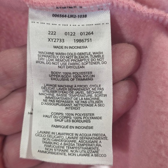 Columbia Full Zip Jacket Kids Size 18 Pink Fleece Side Zip Outdoor Winter Warmer - Picture 4 of 11